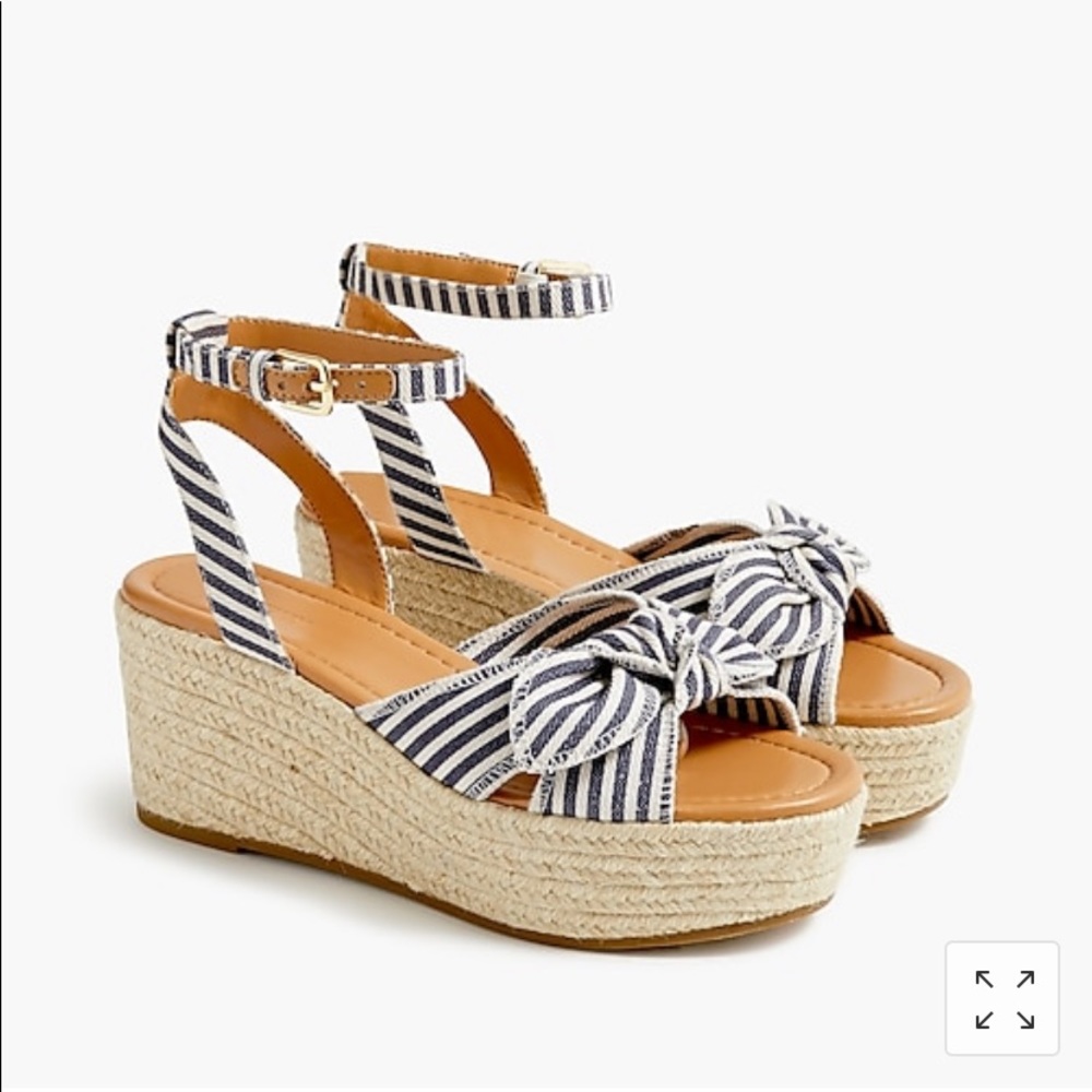 🎉J.Crew🎉Canvas bow flatform espadrilles